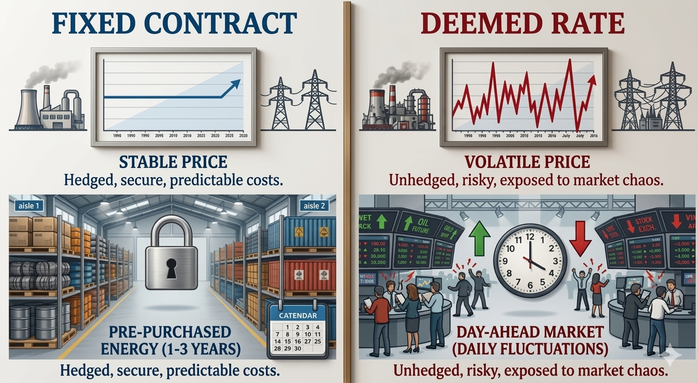 Deemed tariff price comparison chart